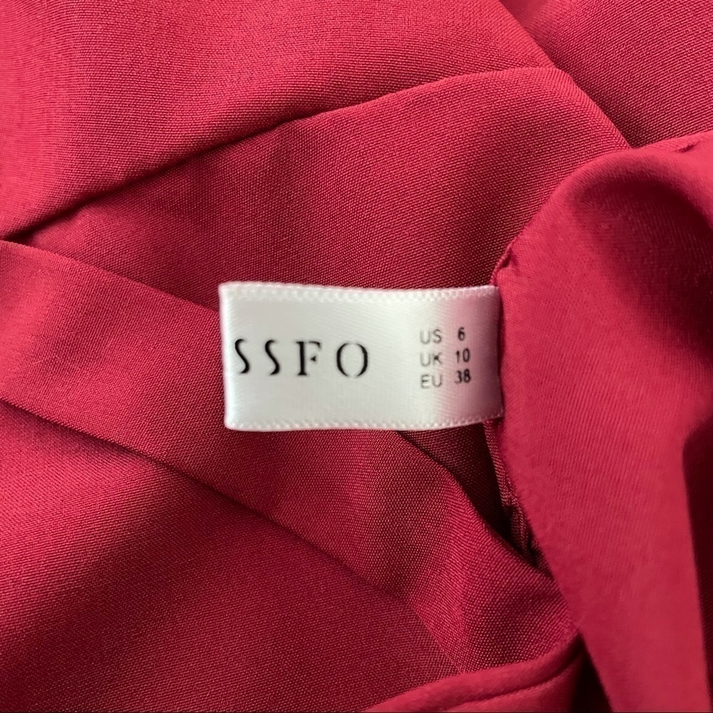 Dressfo Asymmetrical Button Sweetheart Red Dress Women's Size M Party Retro - Picture 4 of 9